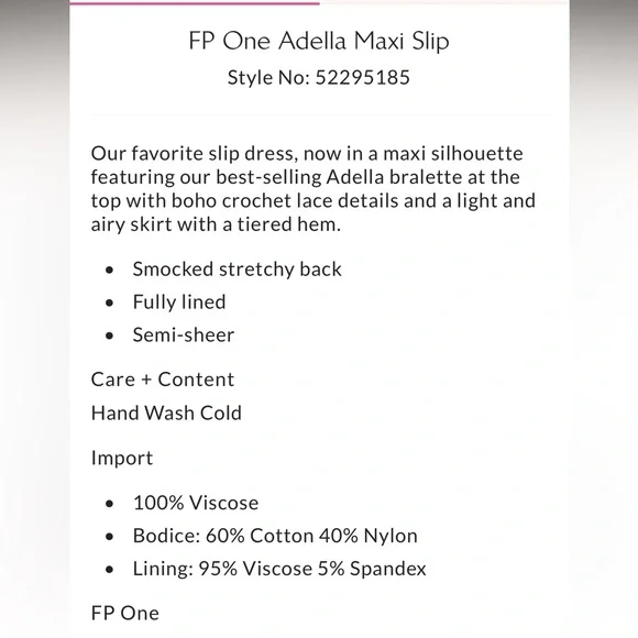 NWT FP Free People One Adella Maxi Slip Dress $128 Rose Pink - Picture 11 of 12